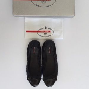 PRADA Leather Ballet Flats